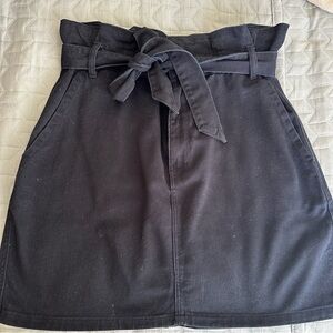 H&M Black Mini Skirt with Tie Waist